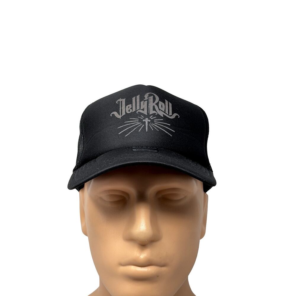 OTTO Jelly Roll Country Music Black Snap Back Trucker Hat Mesh Foam Indie Cap